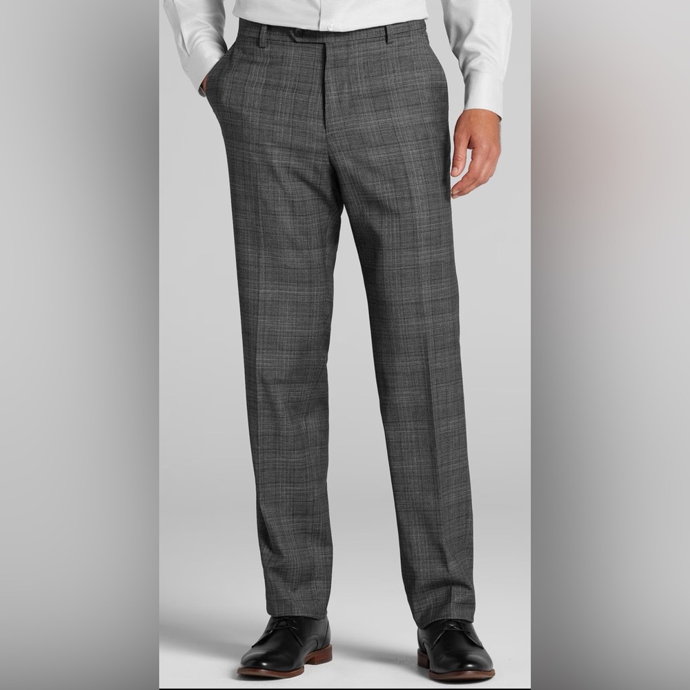 Jos. A. Bank Charcoal Plaid Traveler Dress Pants